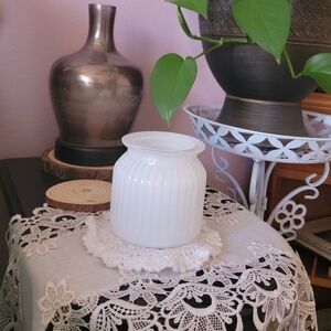Chic White Glass Vase